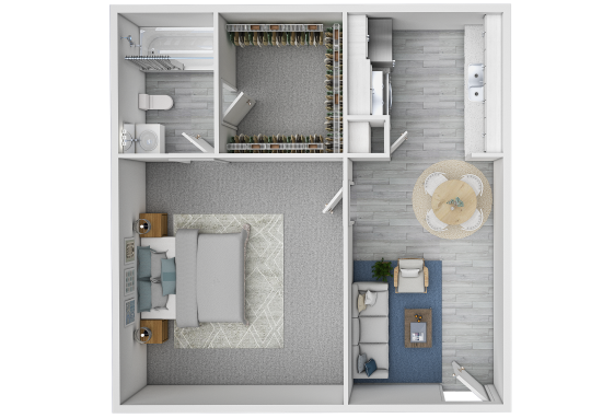 a floor plan of a two bedroom apartment at The  Mirage